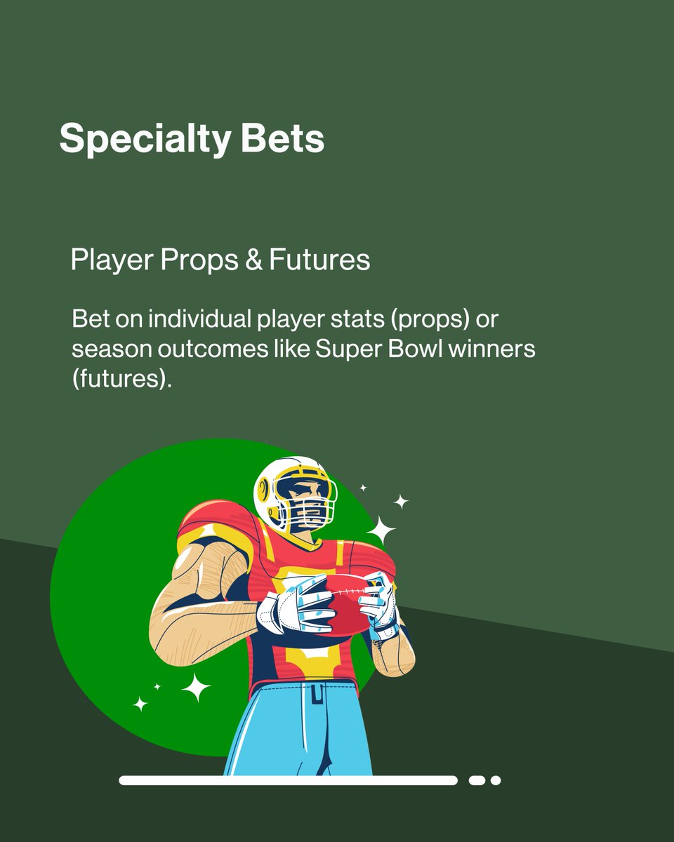 Curious about NFL betting options? 🏈 Check out these popular bet types to see which suits your game day strategy. From point spreads to player props, get familiar with the choices that could make each play more exciting! 💸

#SiGMAPlay #SportsBetting #Betting #SportsBook #NFL