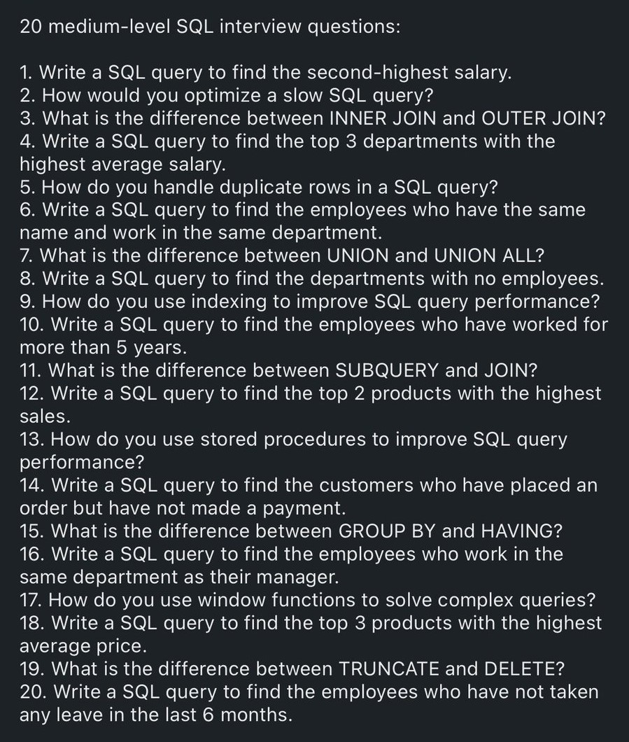 ezekiel_aleke's tweet image. 20 most common SQL Interview Questions.

Don’t skip no. 15🔥