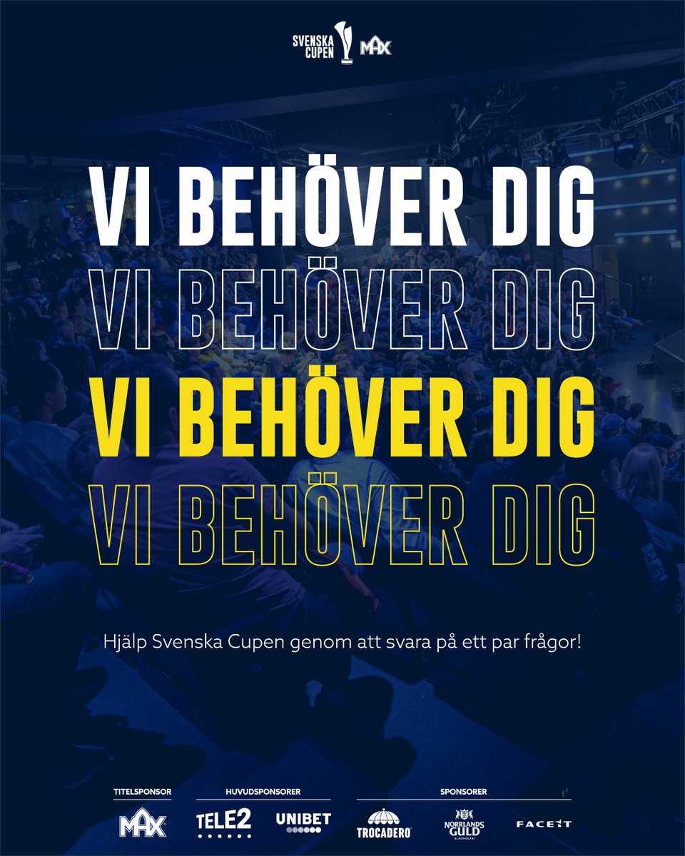 CS-Sverige, vi behöver er hjälp! ♥️

Har ni möjlighet att svara på ett par korta frågor om våra sponsorer skulle det hjälpa oss väldigt mycket!🙏

MAX:
fragbite.click/MAX

Unibet:
fragbite.click/UNIBET2

Tele2:
fragbite.click/TELE2

Trocadero:
fragbite.click/Trocadero