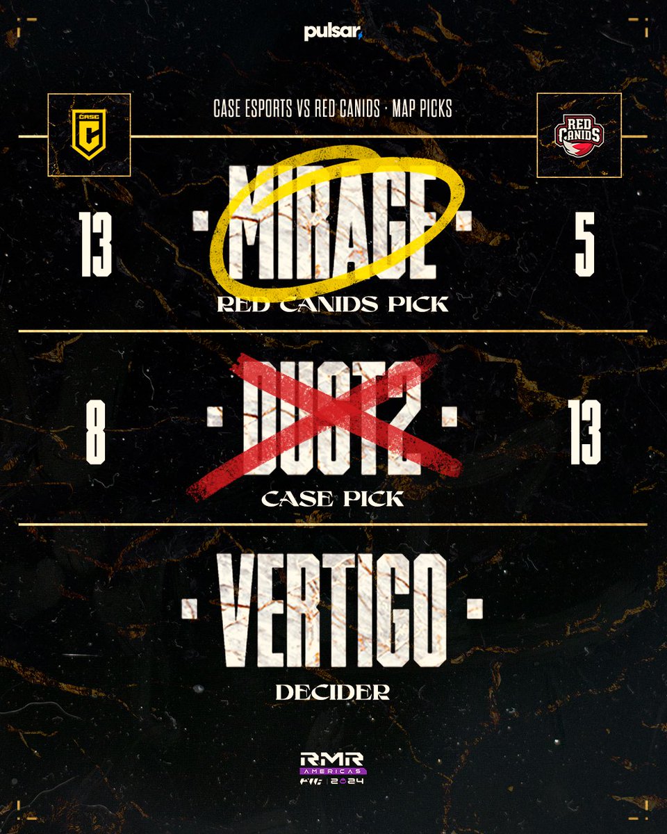 Case Esports 🟡 (@caseesports) on Twitter photo Tudo igual na série, 1x1 vs <a href="/REDCanids/">RED Canids Kalunga</a>.
Chegou a hora da Vertigo 📍
📺 twitch.tv/pgl_cs2
#GoCase 💛🖤 #ShanghaiMajor2024 Tudo igual na série, 1x1 vs <a href="/REDCanids/">RED Canids Kalunga</a>.
Chegou a hora da Vertigo 📍
📺 twitch.tv/pgl_cs2
#GoCase 💛🖤 #ShanghaiMajor2024