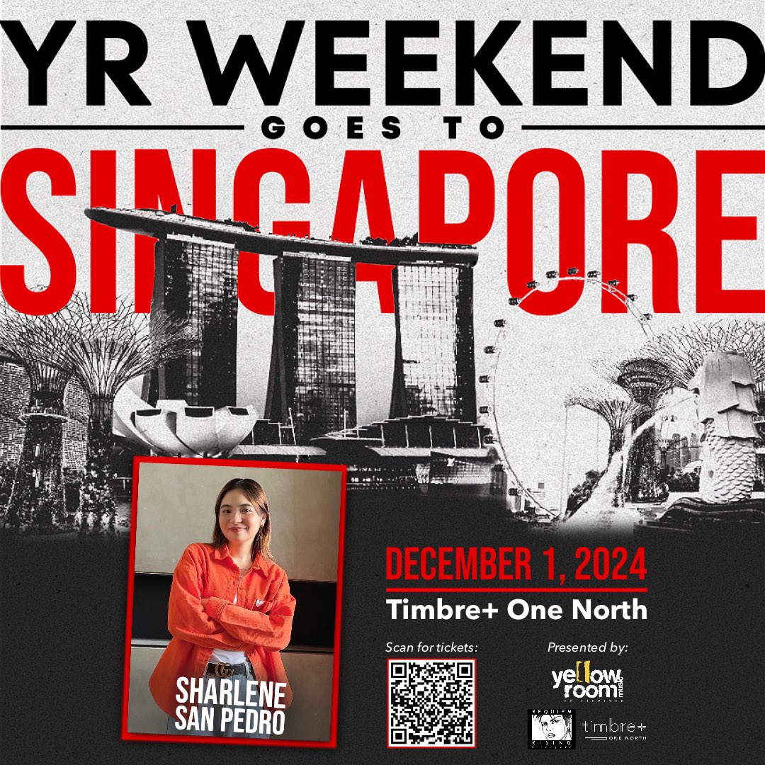 yrmusicph's tweet photo. @shar_sanpedro LIVE in Singapore for #YRWeekend 🤩
Save the date-- December 1 at Timbre+ One North!
Scan the QR code for tickets 👇🏻
#YellowRoomPH https://t.co/mfX17HOK2Q