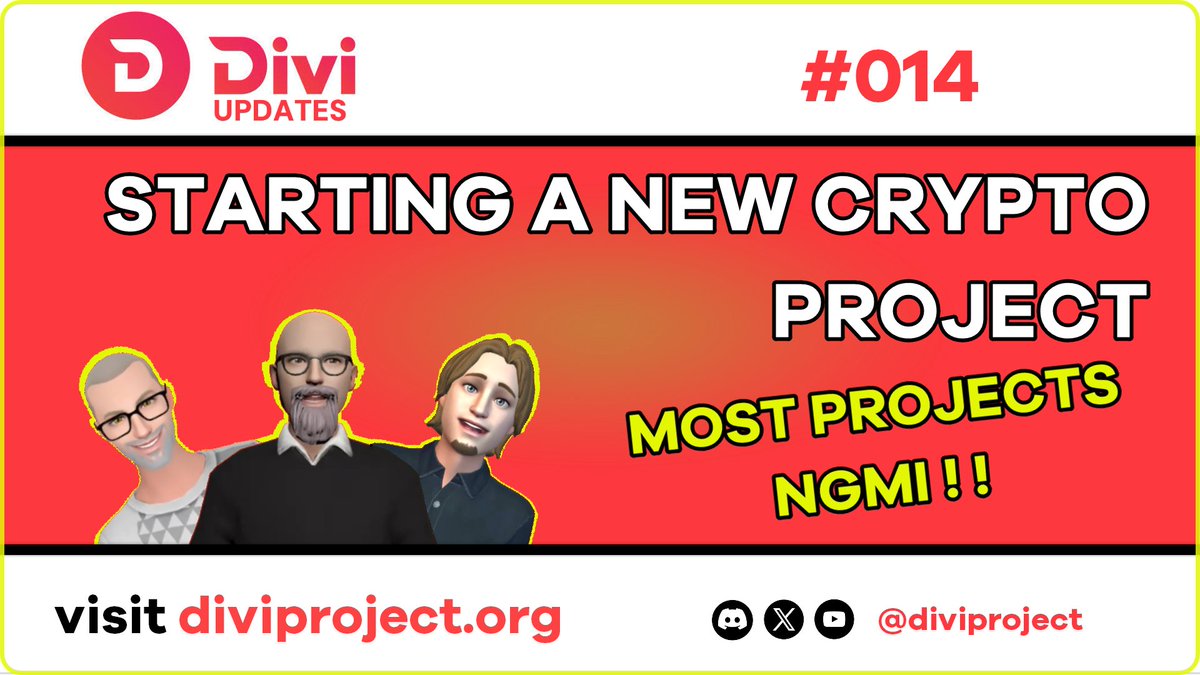Divi Updates 🗞️ 
▶️🍿🍿 Episode 14

📜 Starting A New Crypto Project

🔗 youtube.com/watch?v=PY4BE2…

#DiviUpdates $Divi #Startup #Crypto