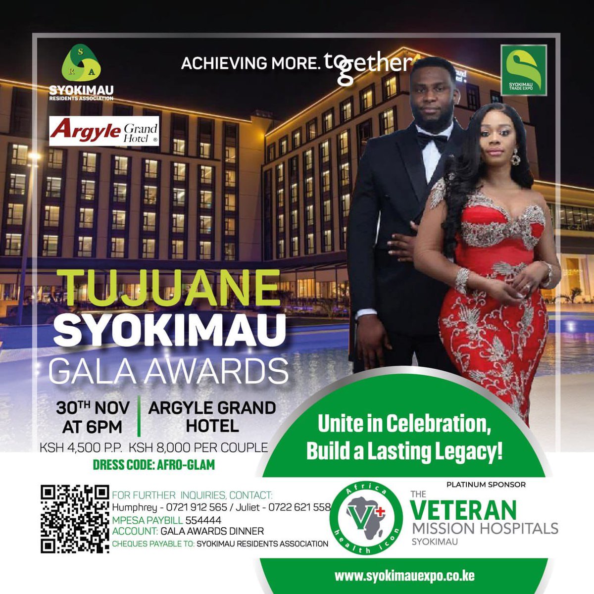 💫✨The Event of the year is almost here..Get ready for an unforgettable evening of celebration, connection and inspiration at the Tujuane Syokimau Gala Award Dinner 🍽️ on 30th November 2024 <a href="/argylegrand/">Argyle Grand Hotel Kenya</a> 
#SyokimauTradeExpo2024#