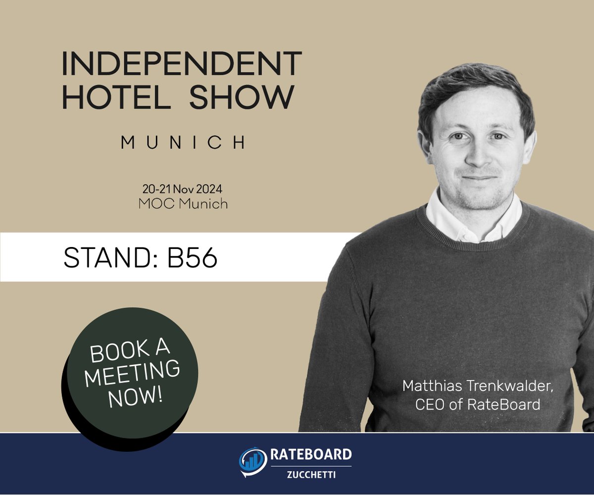 Die IHS, das exklusive Branchen-Event kommt nach München! RateBoard freut sich dabei zu sein, um mit euch über Strategien und Chancen für euren Betrieb zu sprechen ✨ 🚀

📆 Jetzt Termin mit Matthias sichern:
hubs.la/Q02Y1QNB0

#IHMunich24 #HospitalityEvent #BoutiqueHotels