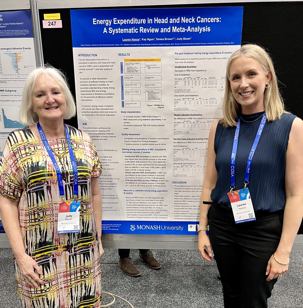 Dr Lauren Hanna (@laurenhannaphd) on Twitter photo Day 1 of #COSA2024 was fantastic!
Happy to be presenting a systematic rv + meta-analysis on energy expenditure in head and neck cancers with <a href="/ProfJudyBauer/">Judy Bauer</a> <a href="/Kay_Nguo/">Kay Nguo</a> <a href="/TeresaBrownAPD/">Teresa Brown</a>
Publication coming soon!
See our previous rv in upper GI cancers:
advances.nutrition.org/article/S2161-… Day 1 of #COSA2024 was fantastic!
Happy to be presenting a systematic rv + meta-analysis on energy expenditure in head and neck cancers with <a href="/ProfJudyBauer/">Judy Bauer</a> <a href="/Kay_Nguo/">Kay Nguo</a> <a href="/TeresaBrownAPD/">Teresa Brown</a>
Publication coming soon!
See our previous rv in upper GI cancers:
advances.nutrition.org/article/S2161-…