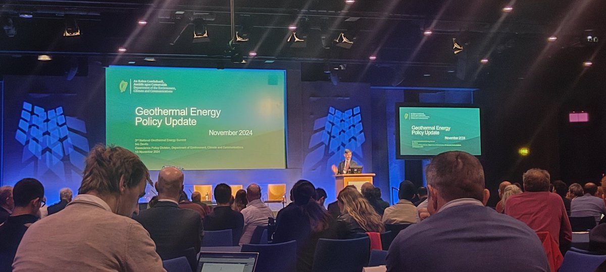 GsiGroundwater's tweet image. The 3rd National Geothermal summit is underway in Dublin Castle. Ian Devlin of @Dept_ECC giving us an update on policy in relation to geothermal energy
