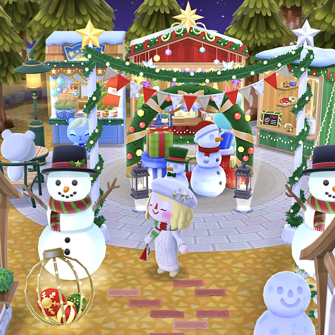 aaaa_chan_s2's tweet photo. クリスマスにチェンジ🎄住宅街→クリスマスマーケット→ショッピング街→イルミネーション♡♡ #ポケ森 #ポケ森ニンドリ_ありがとう  #ポケ森レイアウト https://t.co/0WZctq3VF8