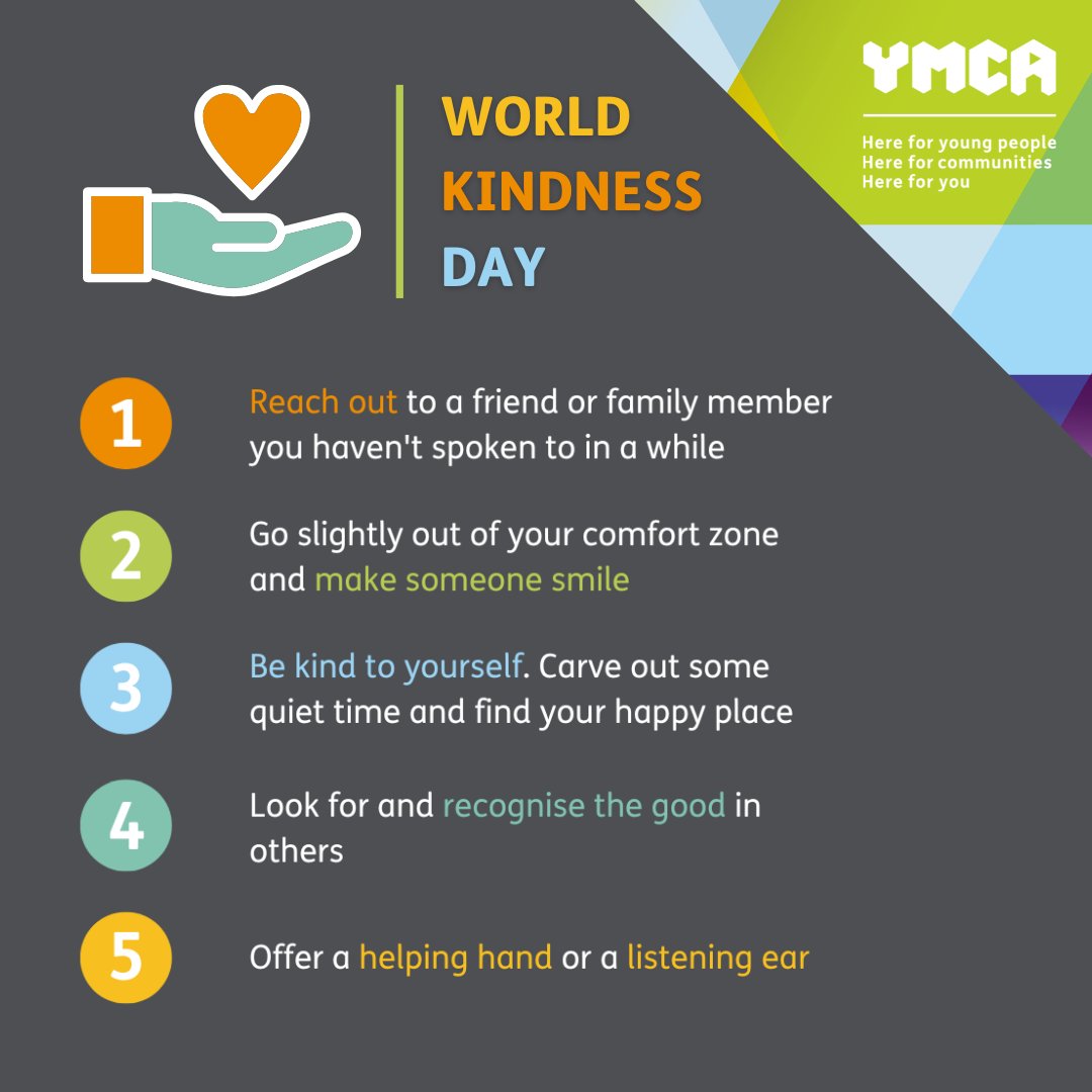On this #WorldKindnessDay, let's come together to celebrate the incredible connection of kindness that brings people from all walks of life closer.

Inspire each other and build bridges to create a world where kindness reigns supreme. 🌍💙

#YMCA #MakeKindnesstheNorm
