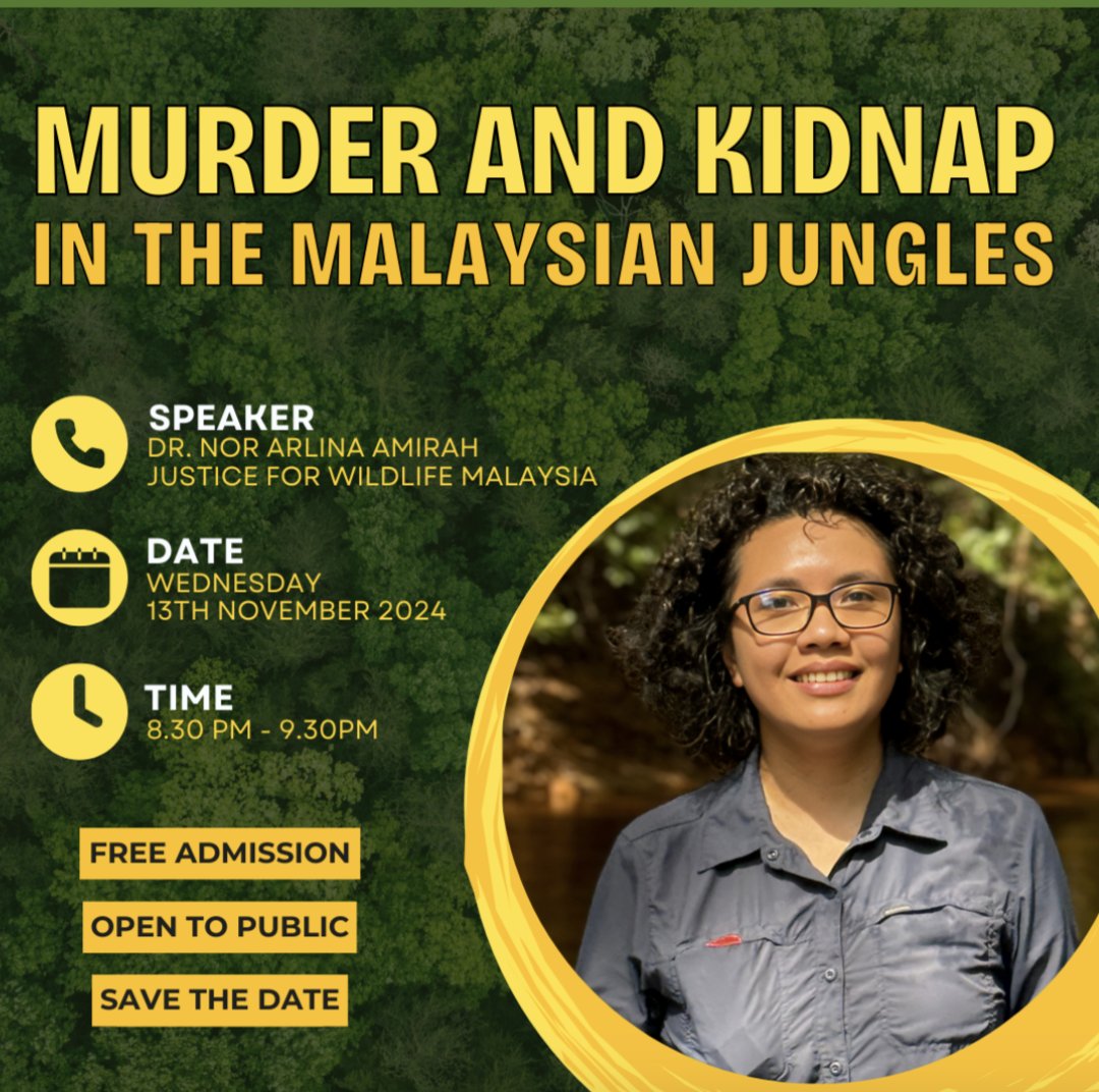 Can justice be sought for Malaysia's wildlife? Just a few hours away. Visit MYCAT’s Facebook, 8.30pm MYT/SGT/HKT time (+8 GMT/UTC). Link in bio.