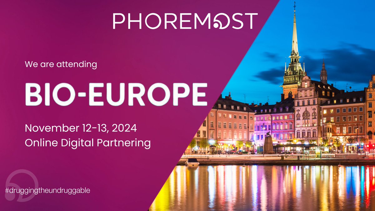 PhoreMost (@phoremostltd) on Twitter photo Our team is back from a busy week at #BIOEurope!
Didn’t manage to schedule a meeting with us in person? Get in touch during the online digital partnering event to learn more about how we’re enabling the discovery of novel degrader therapeutics: info@phoremost.com Our team is back from a busy week at #BIOEurope!
Didn’t manage to schedule a meeting with us in person? Get in touch during the online digital partnering event to learn more about how we’re enabling the discovery of novel degrader therapeutics: info@phoremost.com