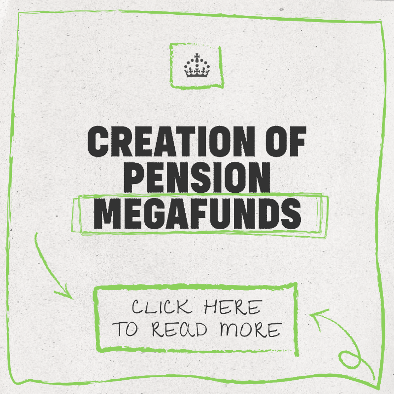 hmtreasury's tweet photo. We're announcing proposals to merge the Local Government Pension Scheme assets and defined contribution pension schemes into megafunds. 

This could help to unlock around £80bn of investment for new infrastructure projects and exciting new businesses with high growth potential.