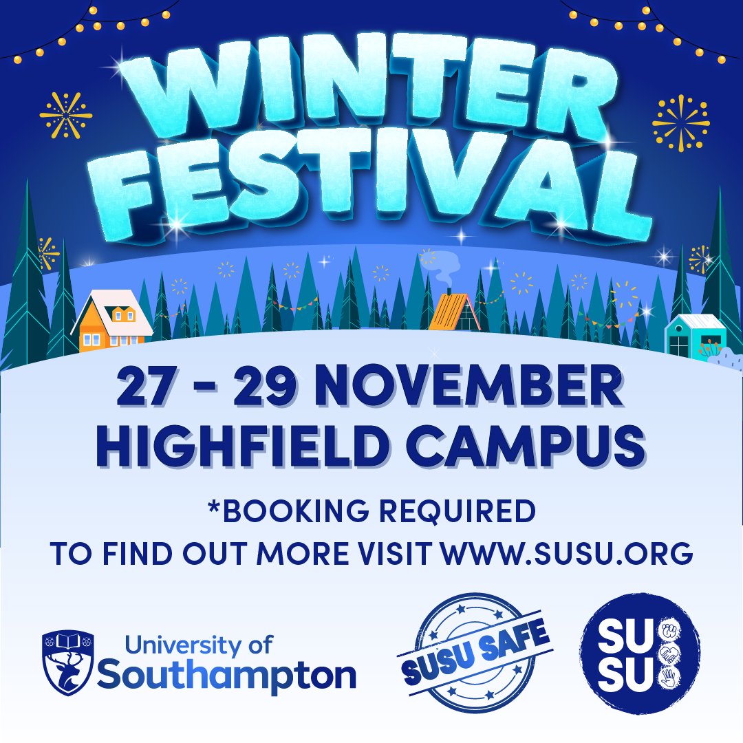 ❄️Let’s get festive! ❄️
The holiday season is almost here, and we’ve lined up the perfect events to get you in the spirit! 

🎨Gingerbread House Decorating
🎄 Christmas Bauble Decorating
🎅Santa Fun Run
 🛼 Festive Roller Disco

Grab your tickets here!
boxoffice.susu.org