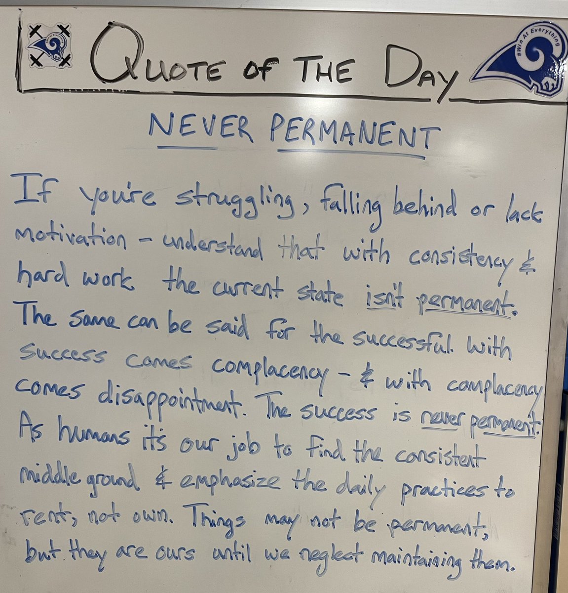 Success and failure. Neither are ever permanent. They can’t be bought or sold. They can only be rented for by the time you invest in and the effort you put forth