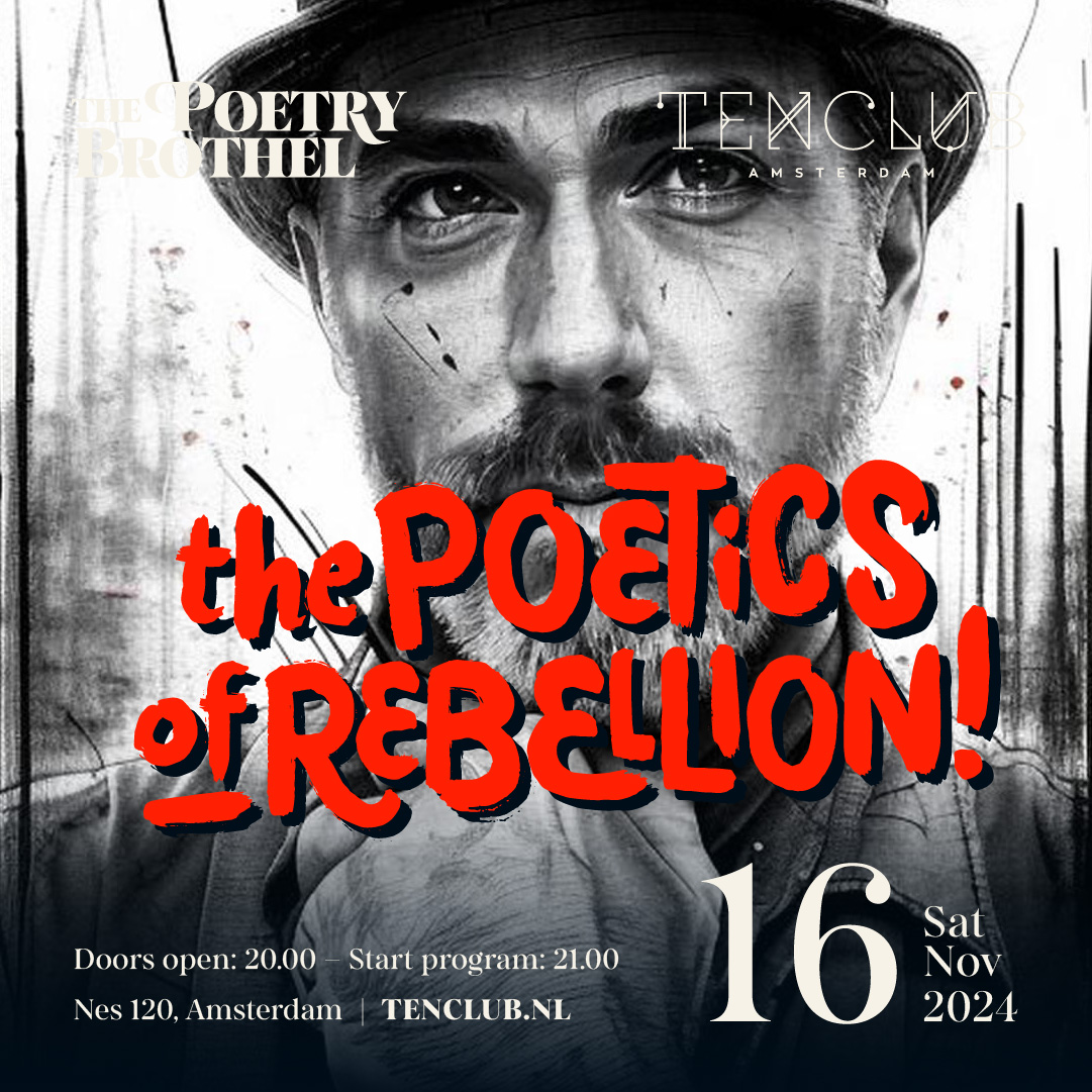 TenClub_NL's tweet photo. This Saturday The Poetry Brothel with "The Poetics of Rebellion" edition. With resident artist of the New York Poetry Brothel, TooLoose travels the world on a diet of espresso &amp; whiskey, making the world smaller one sketch at a time. 
Tickets: https://t.co/kqE5OpW5Se https://t.co/9UoBxQyXQd