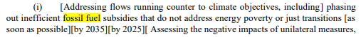 nataliejon_es's tweet photo. The new NCQG text #COP29 has many good elements, from a fossil fuel phase out perspective.

First, in several places in the text, phasing out fossil fuel subsidies is mentioned: https://t.co/hKJJBGjWcc