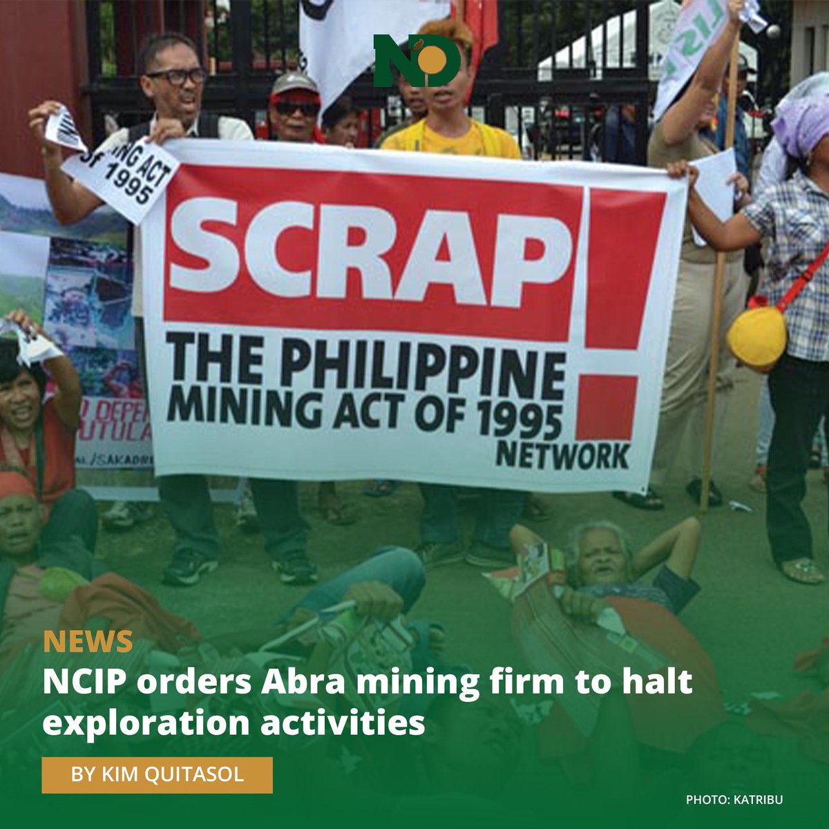 NEWS | NCIP Cordillera office has ordered Yamang Mineral Corporation to cease its mineral exploration activities in Abra, citing its failure to secure consent from the affected indigenous communities. Read the full report bit.ly/4fLqhwo