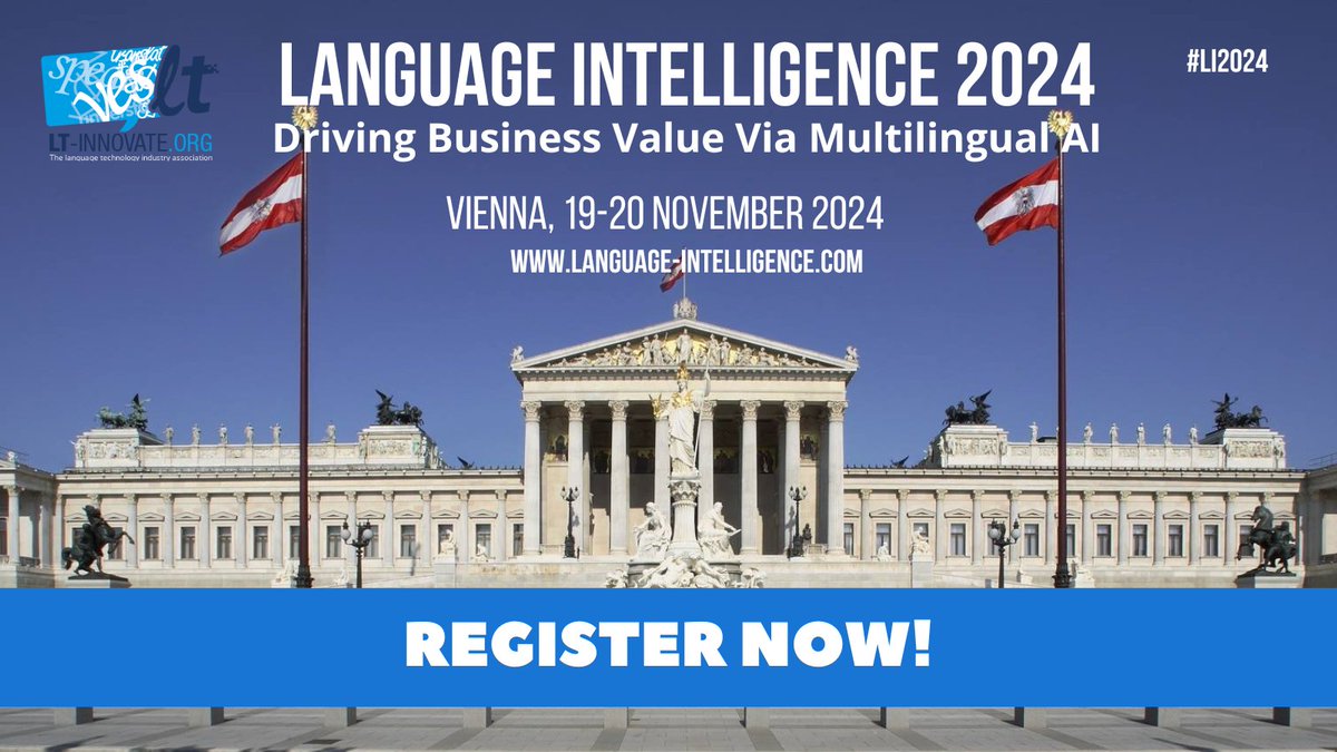 D-7 to #LI2024 i20g.mjt.lu/nl3/5m-hWU5-ZJ… #languagetechnology #multilingual #artificialintelligence #ai #nlp #nlu #nlg #GenAI #languageindustry #languageservices #language #speech #data #translation #localization #contentoperations #contentmanagement #contentstrategy