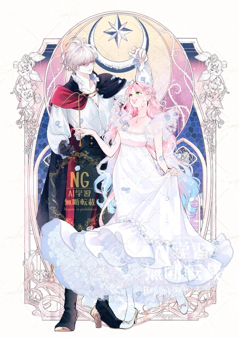 #花メテ 単行本特装版3巻のアクリルジオラマの イラスト公開です。アクリル板は①ラビ②ステラ③背景の3枚でお届けいたします。豪華ですね…! ご参考に～! よろしくお願いいたします。