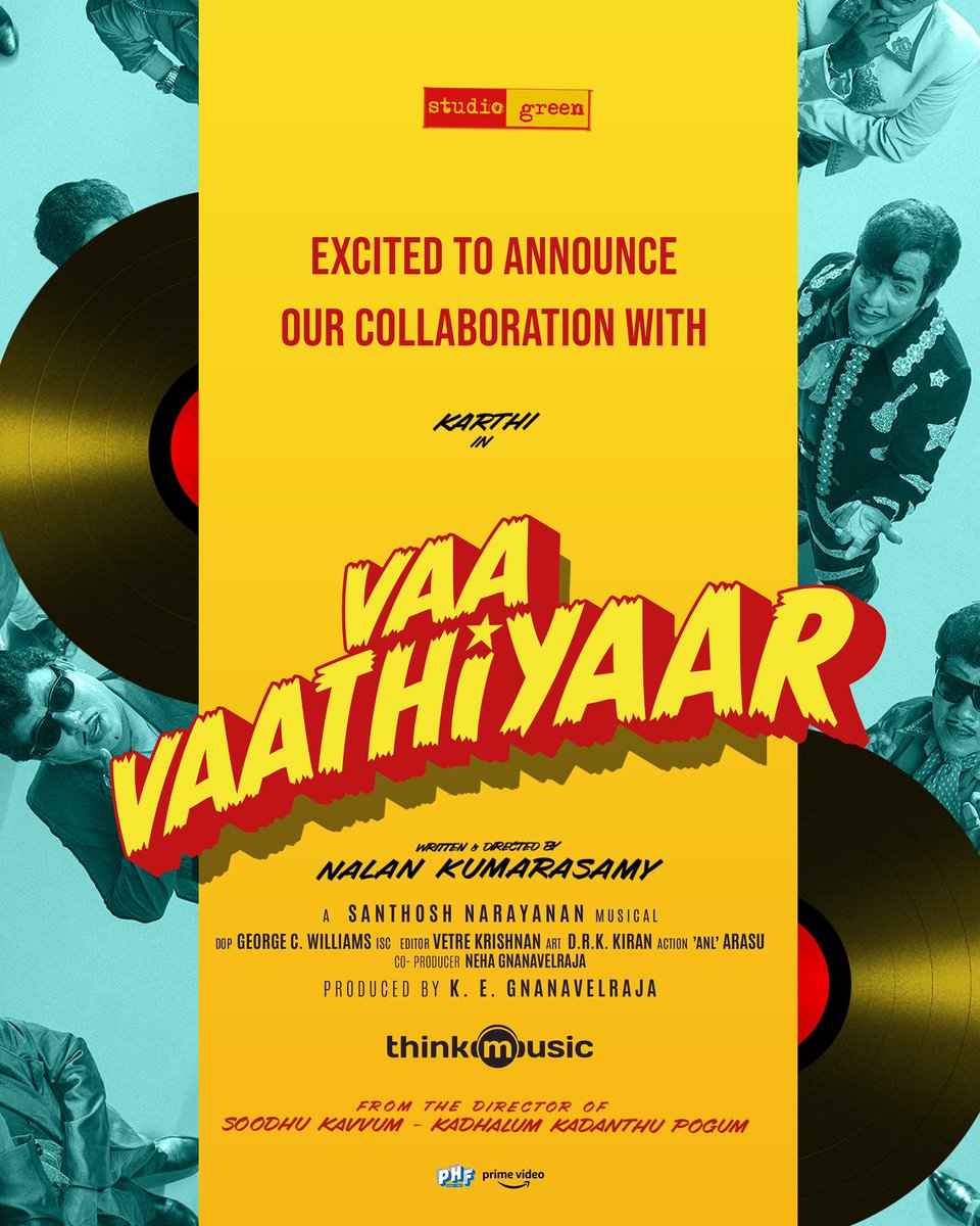 Think Music (@thinkmusicindia) on Twitter photo Excited to announce our collaboration with #VaaVaathiyaar ! Can’t wait to share more 🍾🎉🤩
<a href="/Karthi_Offl/">Karthi</a> <a href="/StudioGreen2/">Studio Green</a> #NalanKumarasamy <a href="/Music_Santhosh/">Santhosh Narayanan</a> #ThinkMusic Excited to announce our collaboration with #VaaVaathiyaar ! Can’t wait to share more 🍾🎉🤩
<a href="/Karthi_Offl/">Karthi</a> <a href="/StudioGreen2/">Studio Green</a> #NalanKumarasamy <a href="/Music_Santhosh/">Santhosh Narayanan</a> #ThinkMusic