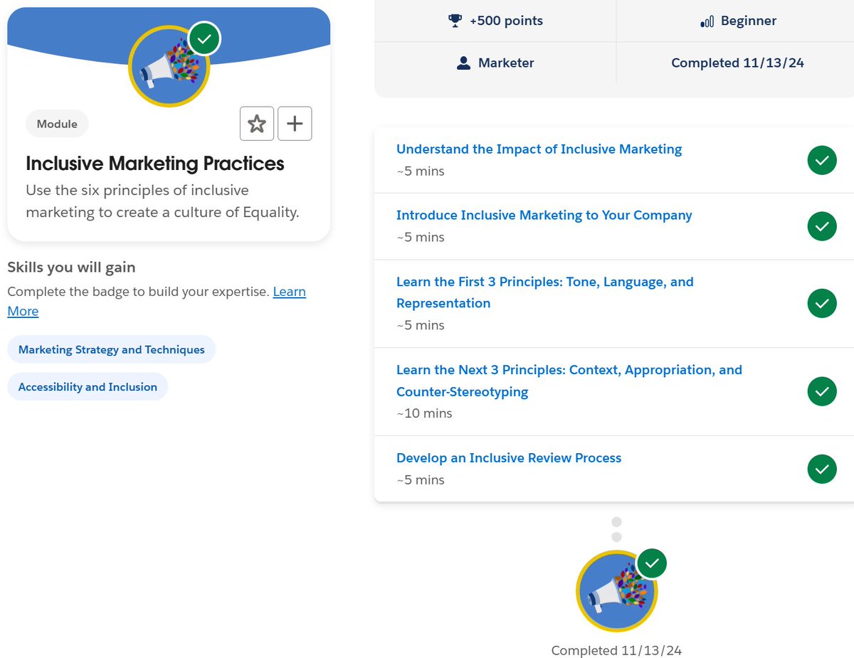 Inclusive Marketing Practices || Trailhead youtu.be/MakuDK0R0Bc