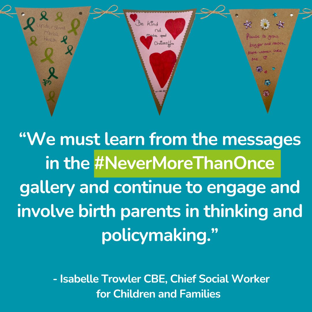 In our latest blog, Isabelle Trowler CBE shares her thoughts on why our #NeverMoreThanOnce gallery is important, and why we need to listen to and support birth parents: pause.org.uk/news/amplifyin…
