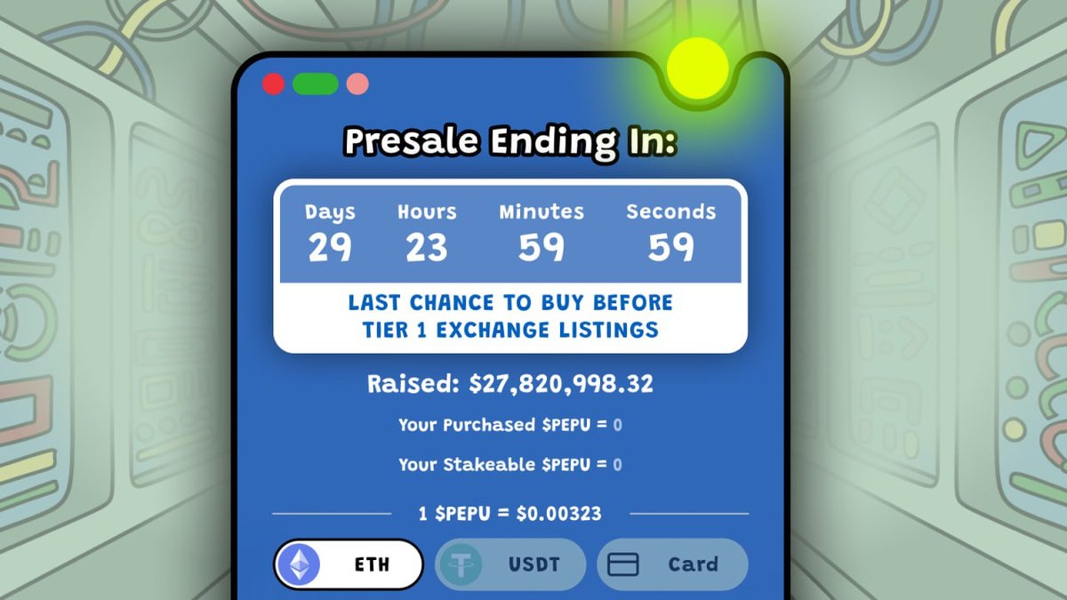 🐸HUGE ANNOUNCEMENT!🐸 In exactly 30 days, I repeat 30 DAYS! The presale  for Pepe Unchained ends. This is your LAST CHANCE to grab $PEPU before it  hits Major exchanges! Buy $PEPU in