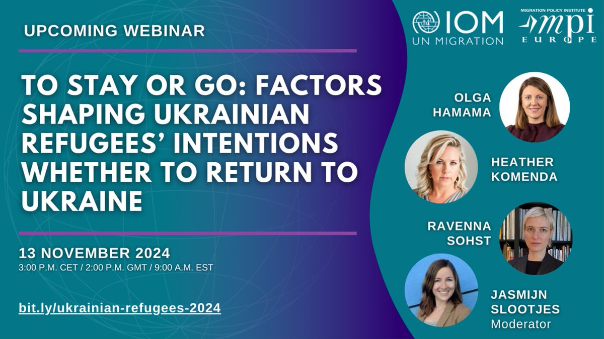 IOM Europe and Central Asia (@iom_eca) on Twitter photo Despite the ongoing war across #Ukraine, some of the 6 million Ukrainians who fled to 🇪🇺 are already returning home. Join <a href="/MPI_Europe/">MPI Europe</a> and IOM today for a webinar that takes a deep dive into factors that influence 🇺🇦 decisions to return or stay. Tune in 👎lnkd.in/dyzRdFuT Despite the ongoing war across #Ukraine, some of the 6 million Ukrainians who fled to 🇪🇺 are already returning home. Join <a href="/MPI_Europe/">MPI Europe</a> and IOM today for a webinar that takes a deep dive into factors that influence 🇺🇦 decisions to return or stay. Tune in 👎lnkd.in/dyzRdFuT