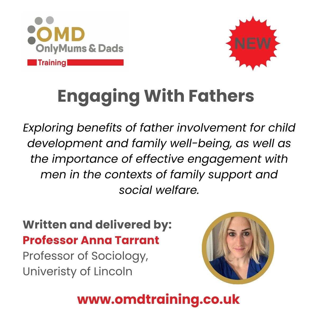 OnlyDads (@onlydads) on Twitter photo For those how work with fathers, this course will prove so useful. <a href="/Profatarrant/">Prof. Anna Tarrant (she/her)</a> has such a talent for clear communication and is passionate on this subject of #fatherhood.
omdtraining.co.uk/short-courses For those how work with fathers, this course will prove so useful. <a href="/Profatarrant/">Prof. Anna Tarrant (she/her)</a> has such a talent for clear communication and is passionate on this subject of #fatherhood.
omdtraining.co.uk/short-courses