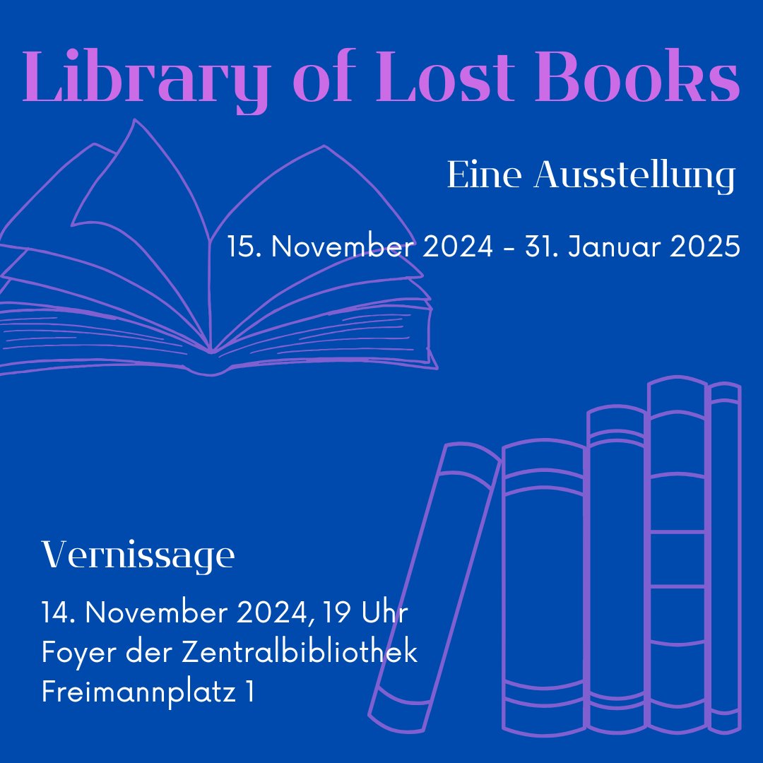Jüdische Studien (@juedstudien) on Twitter photo Event I Vernissage zur Ausstellung »Library of Lost Books« am 14. November 2024 um 19 Uhr im Foyer der Zentralbibliothek der Universitätsbibliothek Johann Christian Senckenberg.
<a href="/LeoBaeckJeru/">Leo Baeck Institute Jerusalem</a>
Details: jewishstudies.de/de/nachrichten… Event I Vernissage zur Ausstellung »Library of Lost Books« am 14. November 2024 um 19 Uhr im Foyer der Zentralbibliothek der Universitätsbibliothek Johann Christian Senckenberg.
<a href="/LeoBaeckJeru/">Leo Baeck Institute Jerusalem</a>
Details: jewishstudies.de/de/nachrichten…