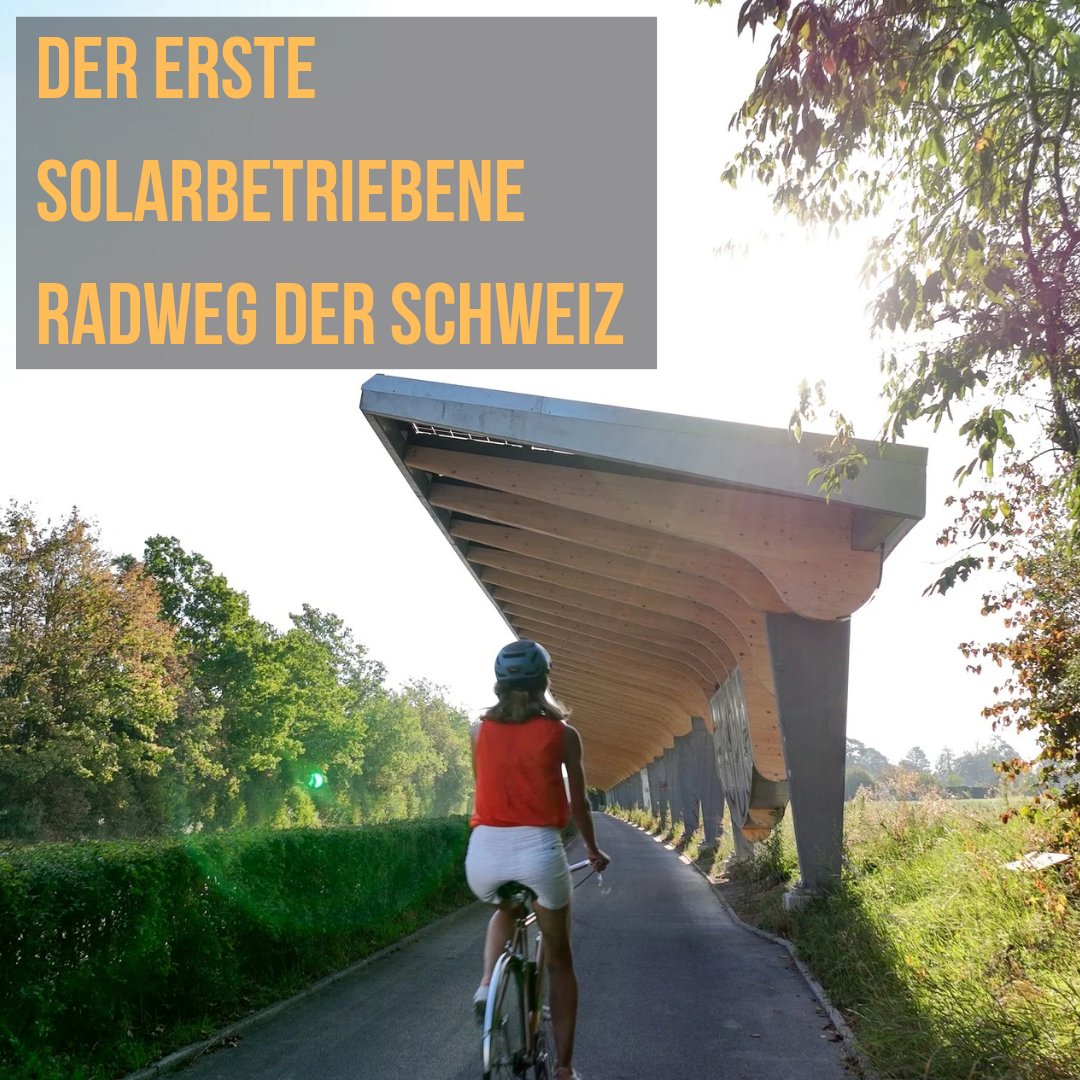 SolarAgenturCH's tweet photo. Stolz präsentieren wir die Gewinnerin des Schweizer Solarpreis 2024 - Energieanlagen 🥳🎉

Die SIG (Services Industriels de Genève) hat in Satigny den ersten solarbetriebenen Radweg der Schweiz erstellt - ein Vorbild für zukünftige Projekte! Radwege gibt es noch genügend 🚲 https://t.co/xDV7nshmcZ