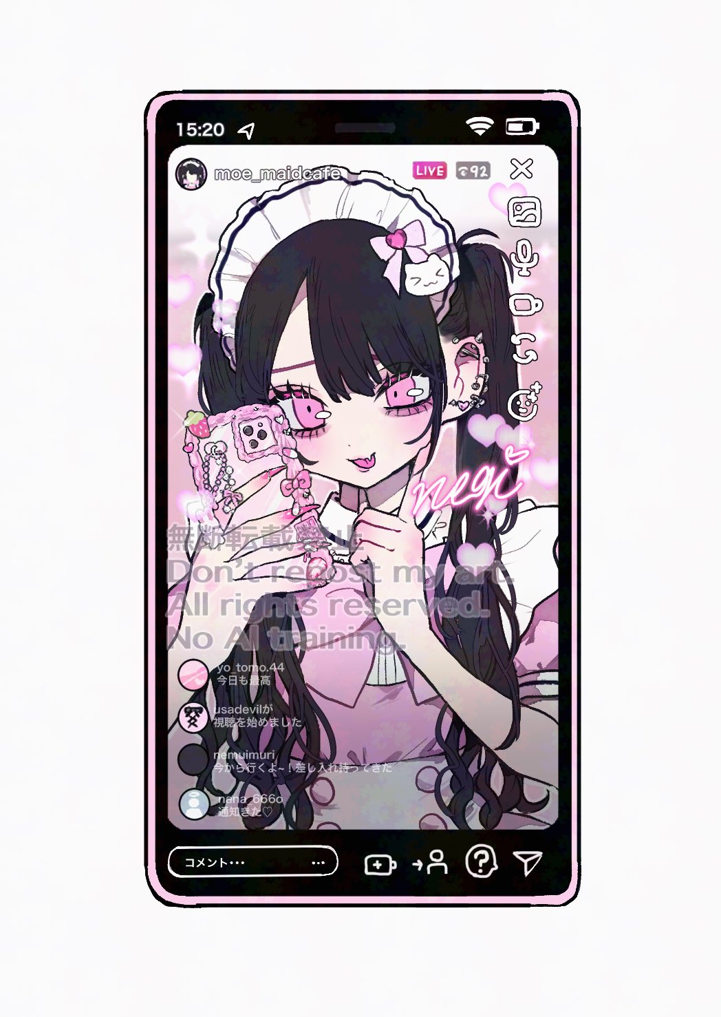 REFLEM（レフレム）の「REFLEM×negi イラストV/Nトレーナー