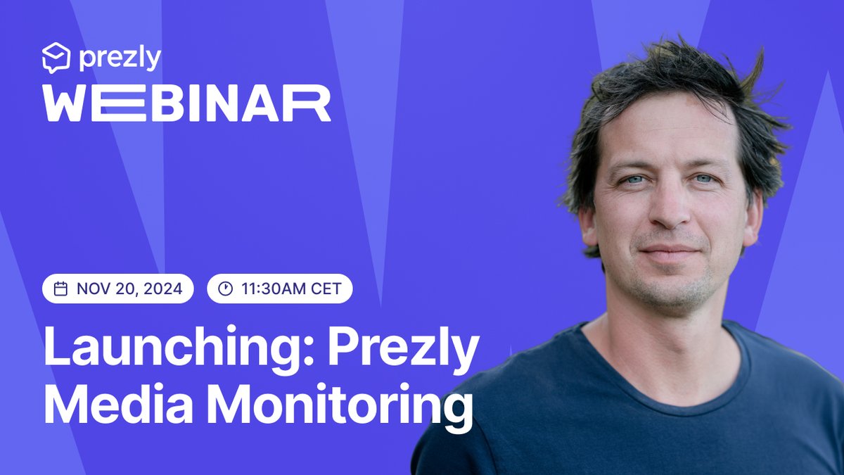 Drumroll, please: media monitoring is coming to Prezly! 🎉

That means media monitoring, CRM, pitching and newsrooms all in one tool :)

Get a first look at how it all works by joining us for a live webinar next week on Wednesday, November 20th. 

RSVP at prezly.wistia.com/live/events/x3…