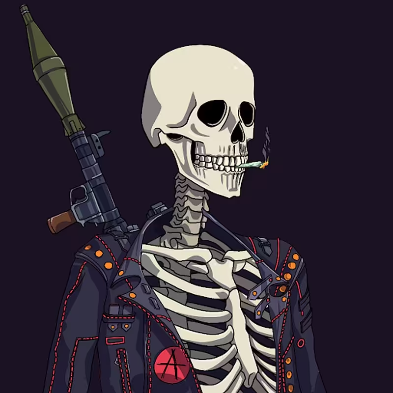 PabloHornby's tweet photo. My new PFP I will use in Discords for a bit to support the House of Skulls collection in their likely transition into a sort after NFT collectible on @0xPolygon now the old team who ran out of steam have left! Long live the dead! Long reign @Underworld_NFTs too #IYSYS #LFSKULL https://t.co/o1IsxtTT0N