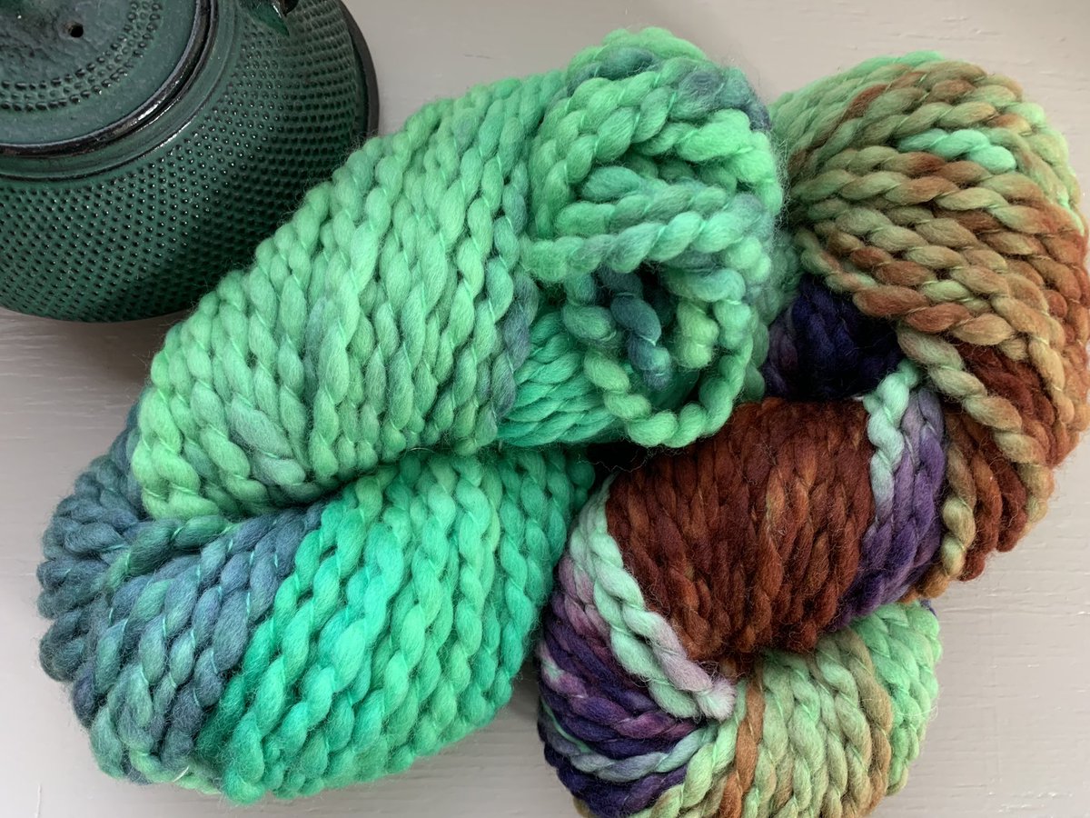 I picked up some of this bulky, fun yarn—Fleece Artist Crimp, 100% merino wool—and am planning to try it out for some festive knitting.