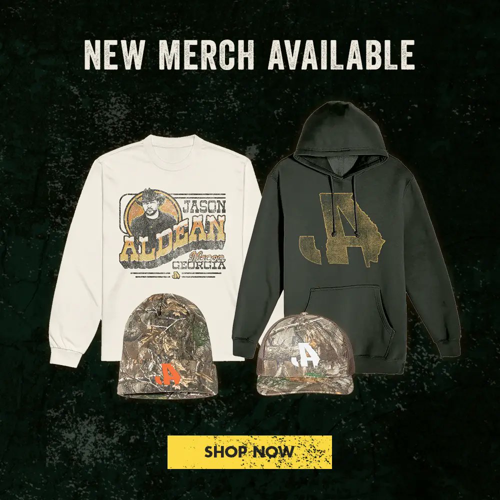 Jason_Aldean's tweet photo. JUST ADDED! Check out the all-new merch in the online store: https://t.co/FnJ0BbNzqy https://t.co/SSLE2Y8IKM