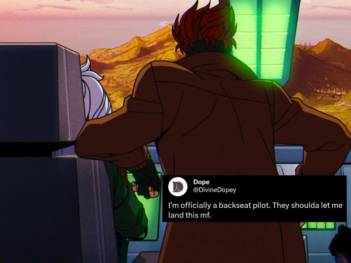 PunkerDuckie's tweet photo. Mr Duckie: are you memeing from the plane?

Me: no....

(Actually yes)

This one's fitting given my current location. 

#gambitxmen #xmen #remyetiennelebeau #comicgambit #gambit #xmen97 #xmen #xmencomics #xmentas97 #justiceforgambit #xmenmemes #xmenmeme #croptopgambit  #remylebeau