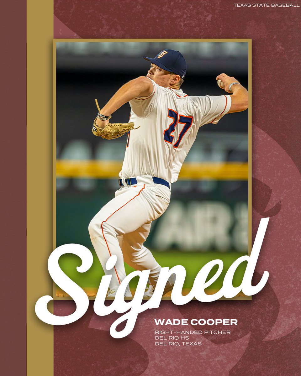 📝
Welcome to #SlamMarcos, <a href="/Wade_Cooper21/">Wade Cooper</a>!

⚾️: RHP
📍: Del Rio, Texas
🏫: Del Rio HS

#EatEmUp