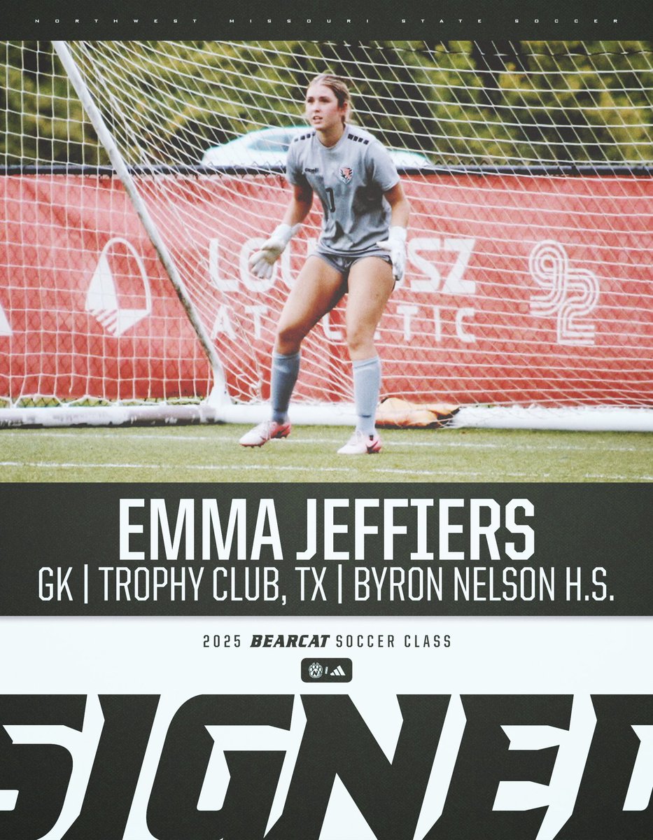NWBearcatSOC's tweet photo. Help us welcome Emma Jeffiers to the Bearcat Soccer Family #oabaab💚🐻🐱 #onemore #respectthepaw https://t.co/UFu6RX02KB