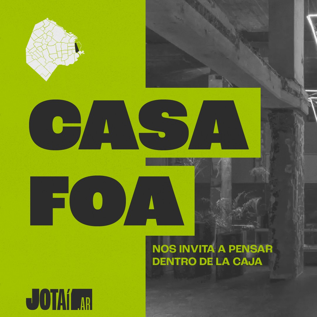 Casa FOA nos invita a pensar dentro de la caja.

Bajo el lema “Inside the Box” (dentro de la caja), la exposición se toma el emblemático Edificio Del Plata, un histórico ícono en plena renovación.

Leela en jotai.ar/casa-foa-nos-i….