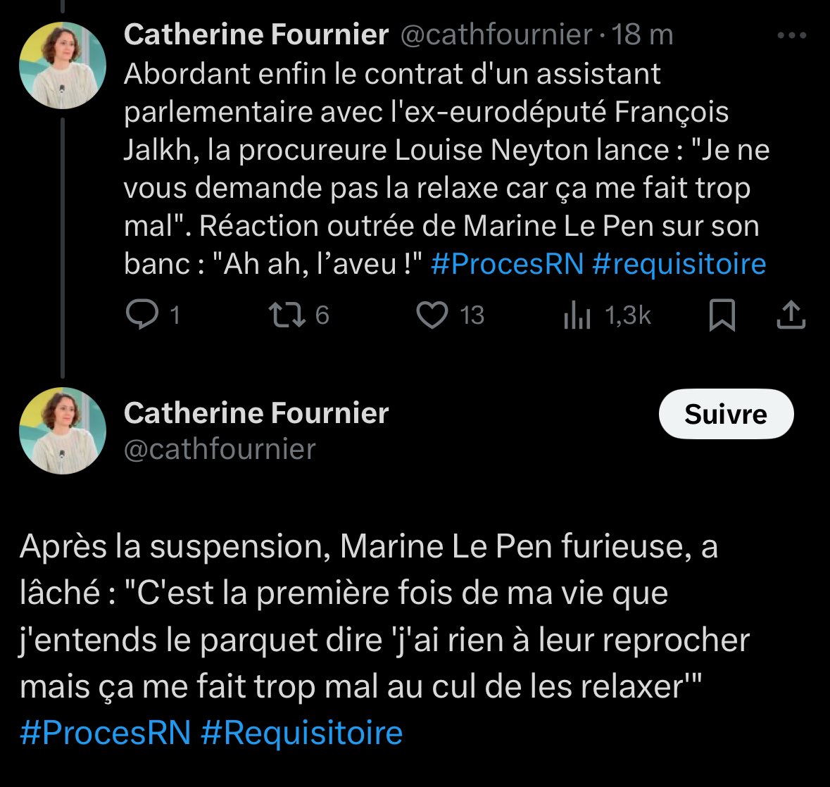 Renaud_Sand's tweet photo. Si vous aviez des doutes sur le procès politique immonde infligé à Marine Le Pen ⤵️ https://t.co/L4iiOhlpox
