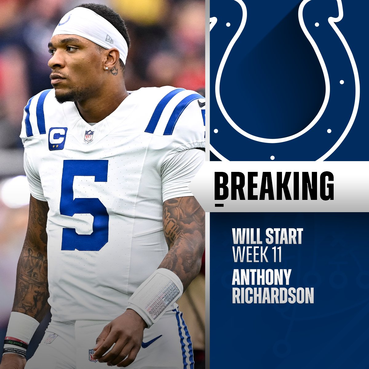 Colts HC Shane Steichen says Anthony Richardson will start at QB this week, rest of 2024 season.