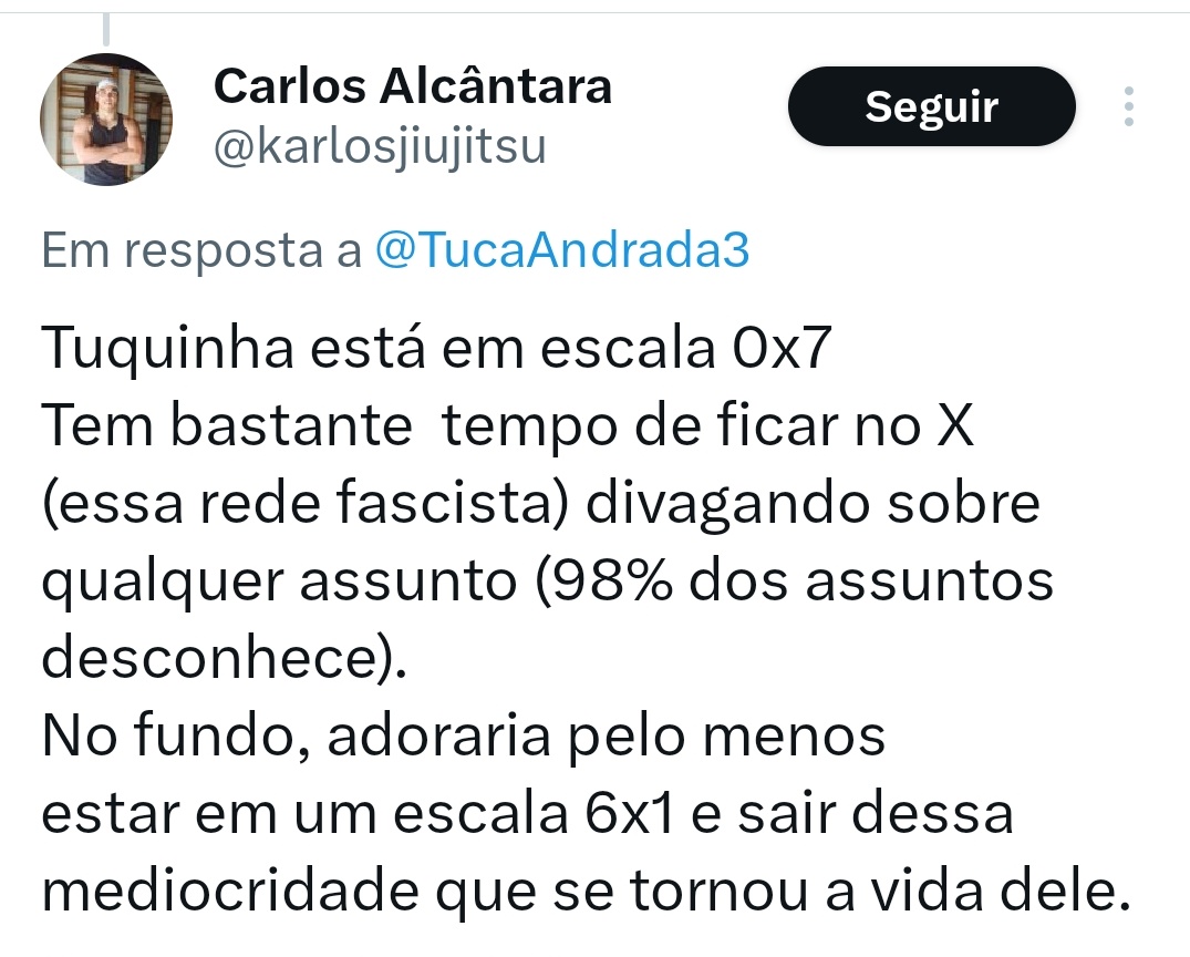 TucaAndrada3's tweet photo. Puxa Carlinhos @karlosjiujitsu já sou casado. Foi mal
Volta pro treino https://t.co/Mr2kWiHu6n
