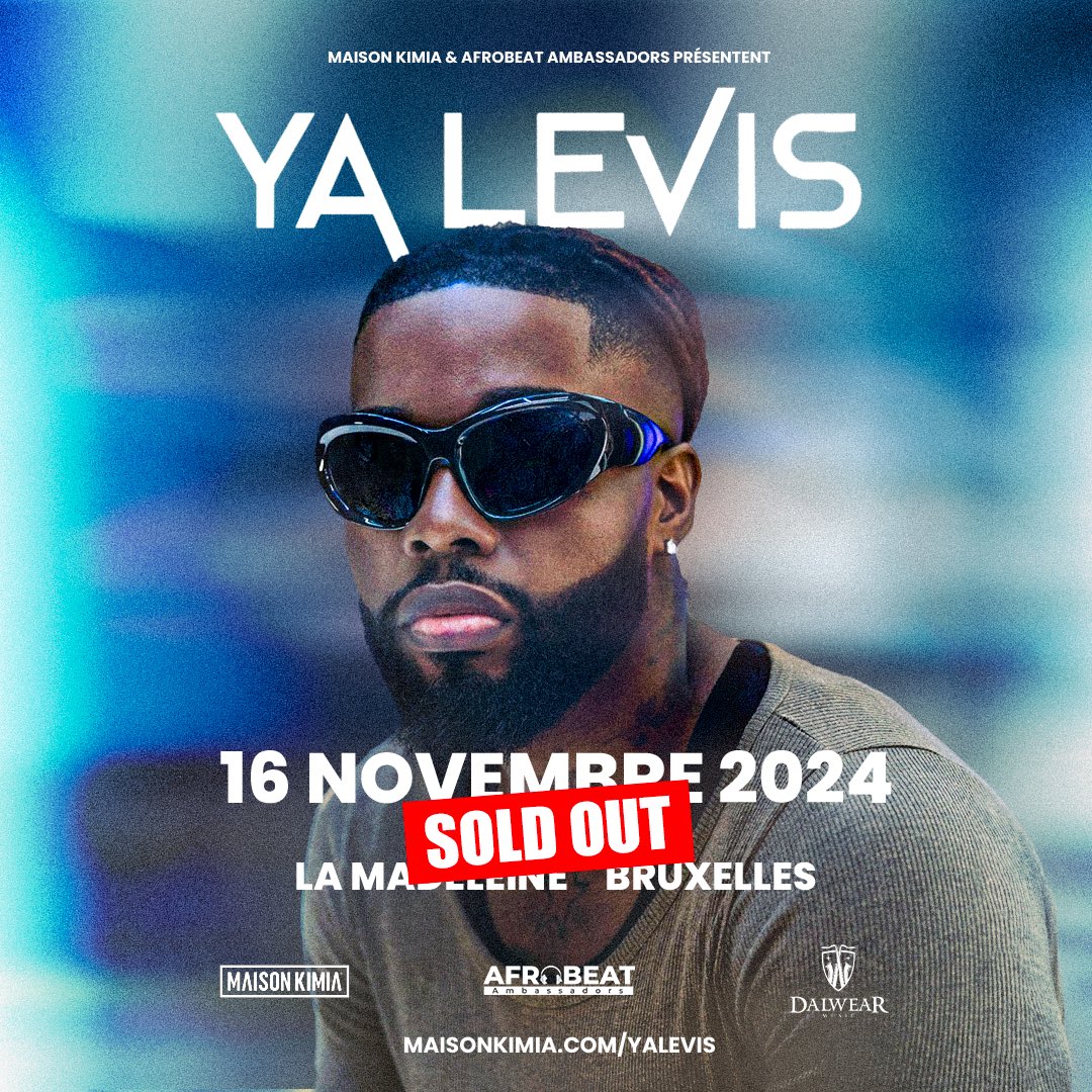 𝑺𝑶𝑳𝑫 𝑶𝑼𝑻 
Le concert de <a href="/yalevisdalwear/">Ya Levis</a> affiche désormais COMPLET!
Rendez-vous ce samedi 16 novembre à <a href="/lamadeleinebe/">La Madeleine</a> pour vivre un moment magique. 🇧🇪

🛎️ Inscrivez-vous sur la liste d’attente pour avoir un accès prioritaire sur une possible réouverture de billetterie.