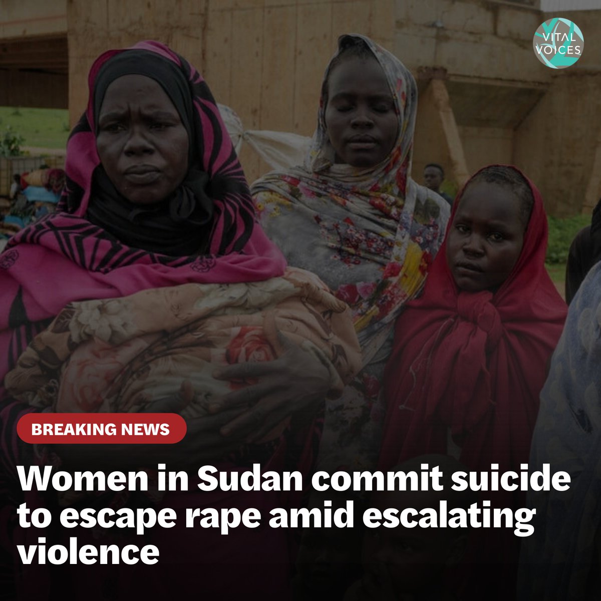 Vital Voices (@vitalvoices) on Twitter photo Since April, escalating violence in #Sudan has disproportionately affected women & girls. <a href="/UN/">United Nations</a> reports show a surge in rapes, kidnappings, & assaults, with many women taking their own lives to escape. Over 4 million Sudanese women and girls remain at risk. #EndGenderViolence Since April, escalating violence in #Sudan has disproportionately affected women & girls. <a href="/UN/">United Nations</a> reports show a surge in rapes, kidnappings, & assaults, with many women taking their own lives to escape. Over 4 million Sudanese women and girls remain at risk. #EndGenderViolence