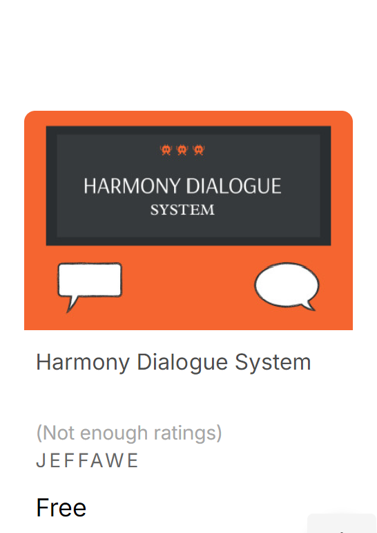 awagu_jeffery's tweet photo. 🚀Just Launched! My first Asset Pack is now live!😆
The Harmony Dialogue System makes it super simple to integrate dialogues into your Unity projects.
#Unity #indiedev #IndieDevs #DialogueSystem #HarmonySeries #gamedev #UnityAssets https://t.co/v8r5KAfGxG