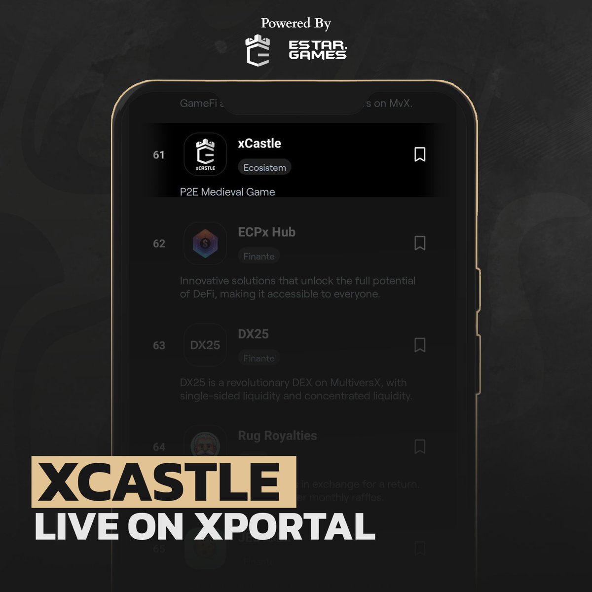 ESTAR.GAMES (@estartoken) on Twitter photo ๐ xCastle is now LIVE on xPortal! ๐
Dive into the adventure and explore XCastle directly on <a href="/xPortalApp/">xPortal</a> ! ๐ฐโจ Access exclusive features, events, and more, all in one place. Ready to join the kingdom? ๐
Check it out on xPortal and start your journey today! ๐
#Multiversx ๐ xCastle is now LIVE on xPortal! ๐
Dive into the adventure and explore XCastle directly on <a href="/xPortalApp/">xPortal</a> ! ๐ฐโจ Access exclusive features, events, and more, all in one place. Ready to join the kingdom? ๐
Check it out on xPortal and start your journey today! ๐
#Multiversx