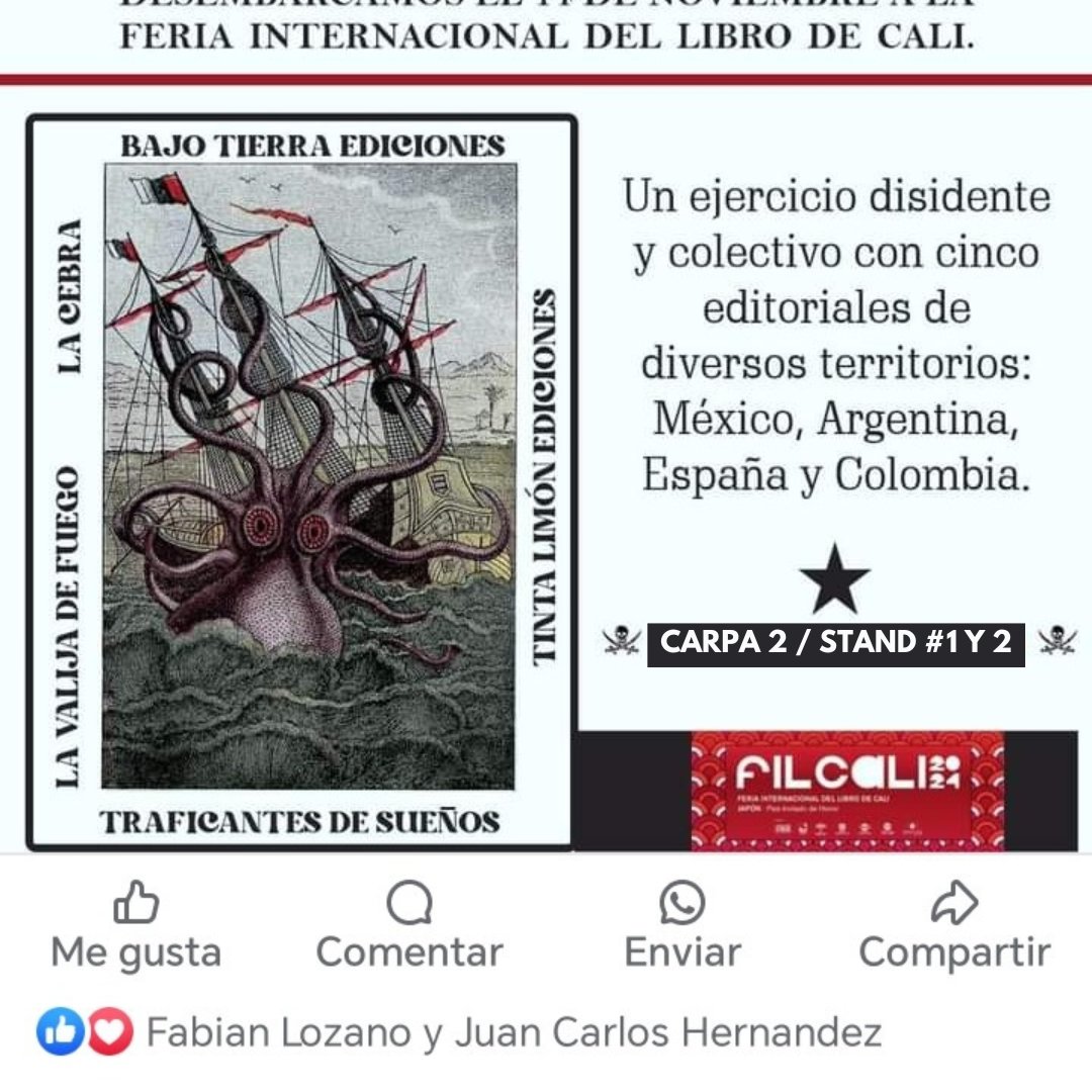 *¡PRONTO ESTAREMOS EN LA FERIA DEL LIBRO DE CALI POR PRIMERA VEZ!*
Visítanos en la carpa 2 Stands #1 y 2. Somos  LIBROS DEL MOTÍN, proyecto colaborativo  

Recuerda del 14  al 24 de noviembre en el Bulevar del Río ( Cali ).

#filcali
#filcali2024