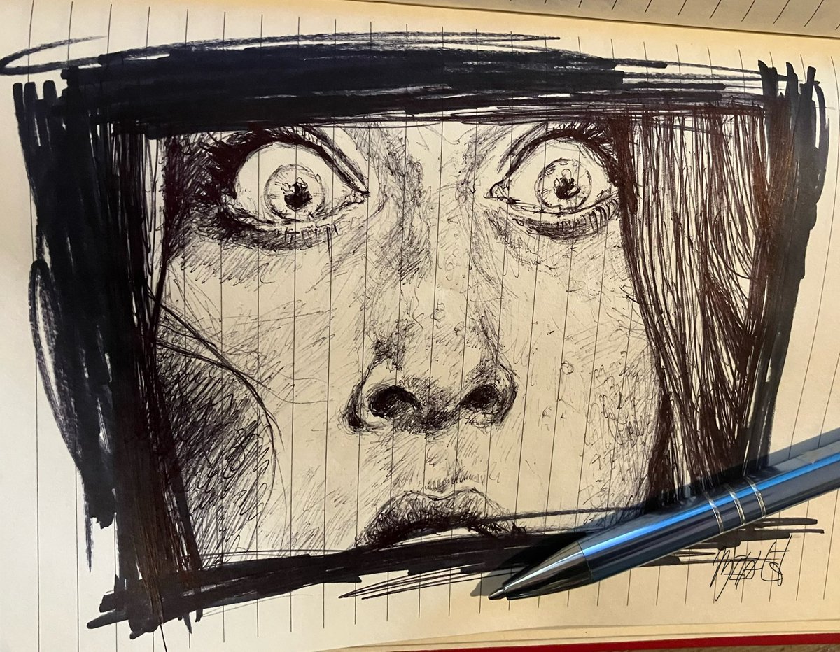 Metal__Ed's tweet photo. “Just some things ya gotta do; don’t mean ya gotta like it…” “PLEASE STOP!” #TexasChainsawMassacre #Sally #MarilynBurns #TobeHooper #horror #dinnerscene #finalgirl #leatherface #art #sketch #ink https://t.co/mAqa9MqKFW