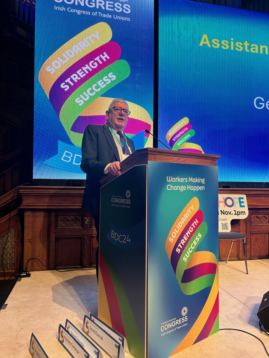 NIC_ICTU's tweet photo. "I have never felt prouder of the actions of our movement, nor as optimistic that we are central to the process of delivering real change for every working person in this corner of our island" https://t.co/l85hgh1Ujd