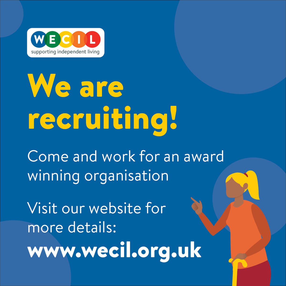 Head of CYP Service

It’s a chance to lead strategic development in a transformative way. Reporting directly to the CEO and forming part of WECIL’s SLT, you’ll have the responsibility to shape the future of disability-inclusive services for young people.
wecil.org.uk/contact/join-u…